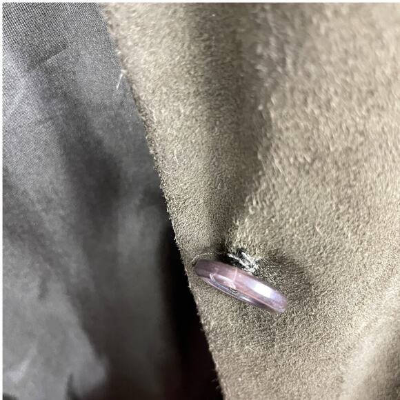 Ralph Lauren Purple Label Button Front 100% Suede Leather Vest Olive Green Sz 12 - Picture 8 of 11